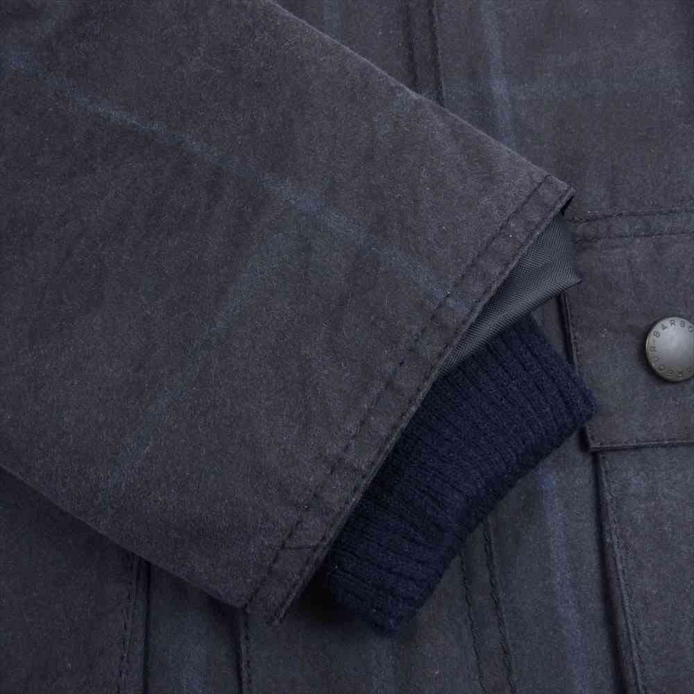 Barbour バブアー 4124947 SL BEDALE WASHED JACKET ビデイル ウィンドウペン ウォッシュ オイルド ジャケット ブラック系 グレー系 36【中古】