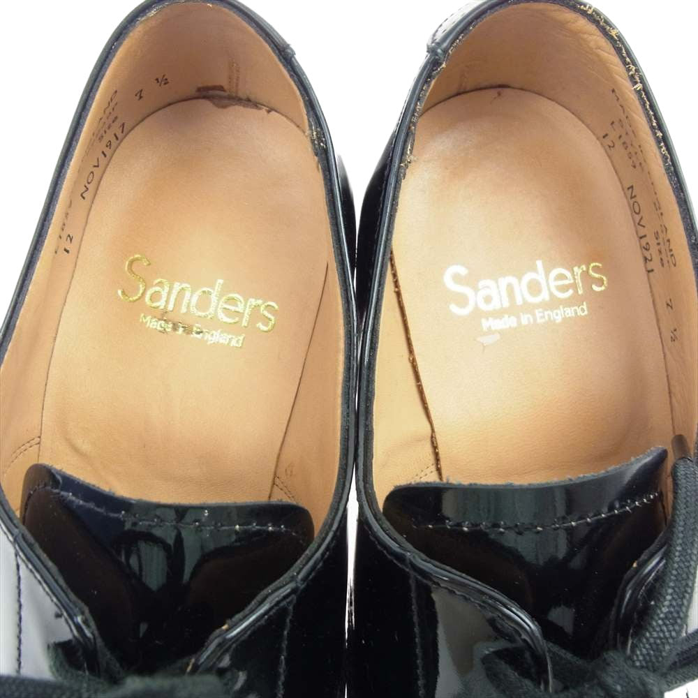 SANDERS サンダース 8686BP Gibson ギブソン パテントレザー プレーントゥシューズ ブラック系 7 1/2【中古】