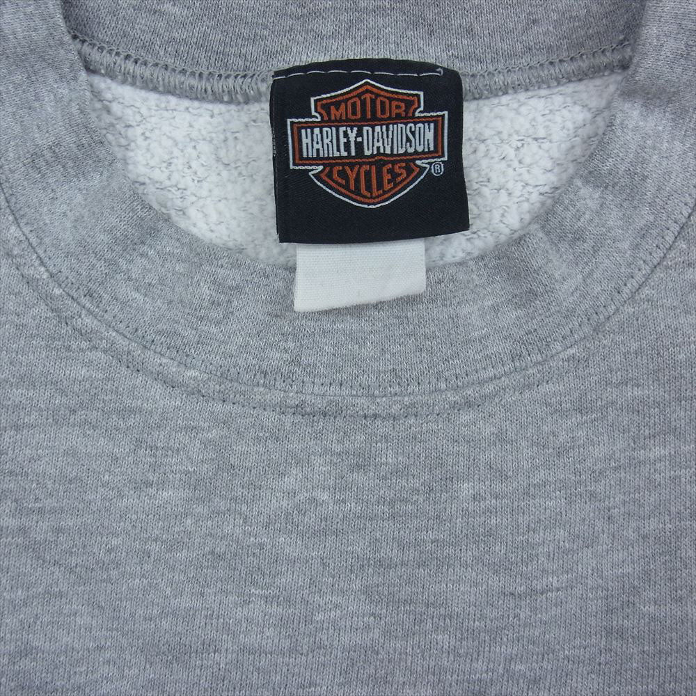 HARLEY DAVIDSON ハーレーダビッドソン ヴィンテージ プリント クルー スウェット グレー系 L【中古】