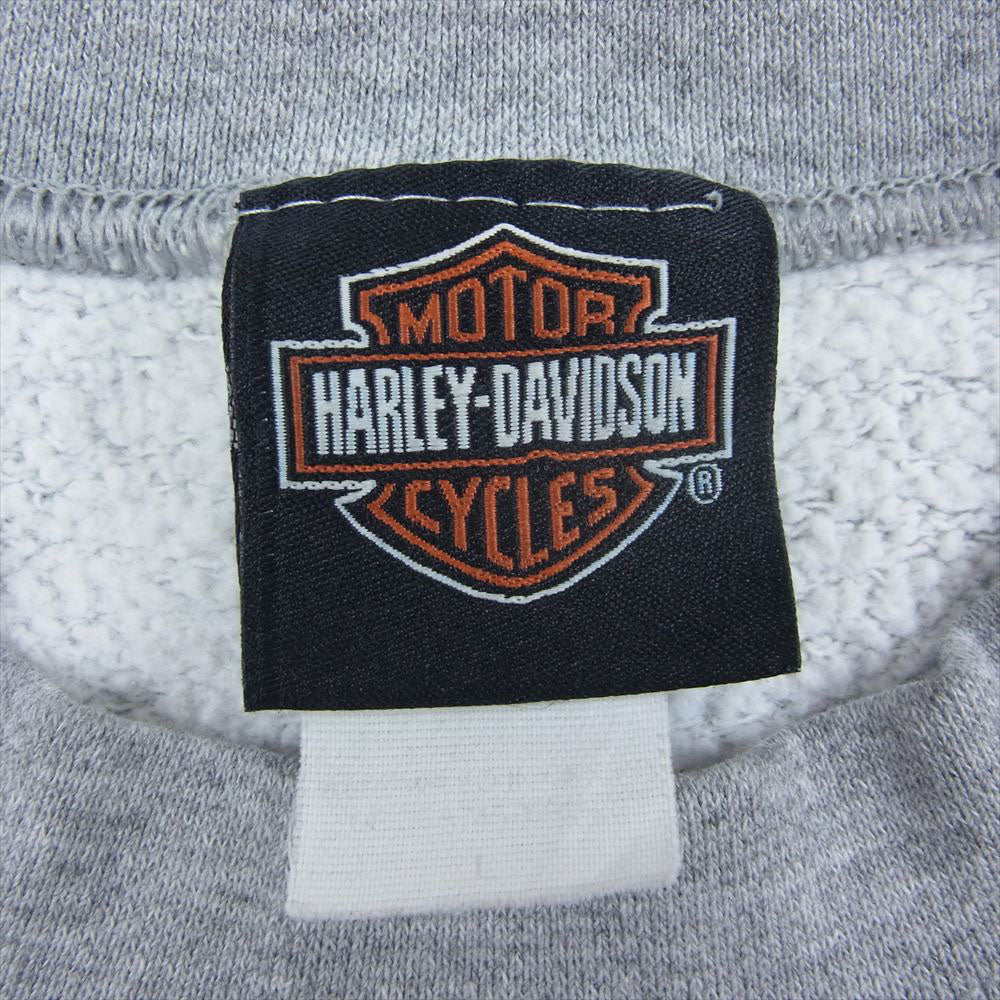 HARLEY DAVIDSON ハーレーダビッドソン ヴィンテージ プリント クルー スウェット グレー系 L【中古】