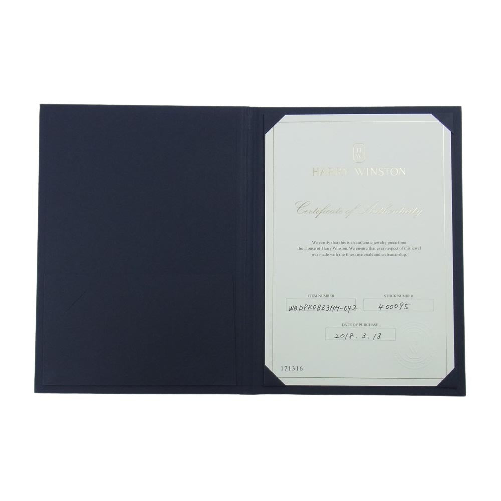 HARRY WINSTON ハリーウィンストン WBDPRDBZ3MM 【新品仕上げ済】 Pt950 1P ダイヤ ラウンドカット マリッジリング 6.5号【極上美品】【中古】
