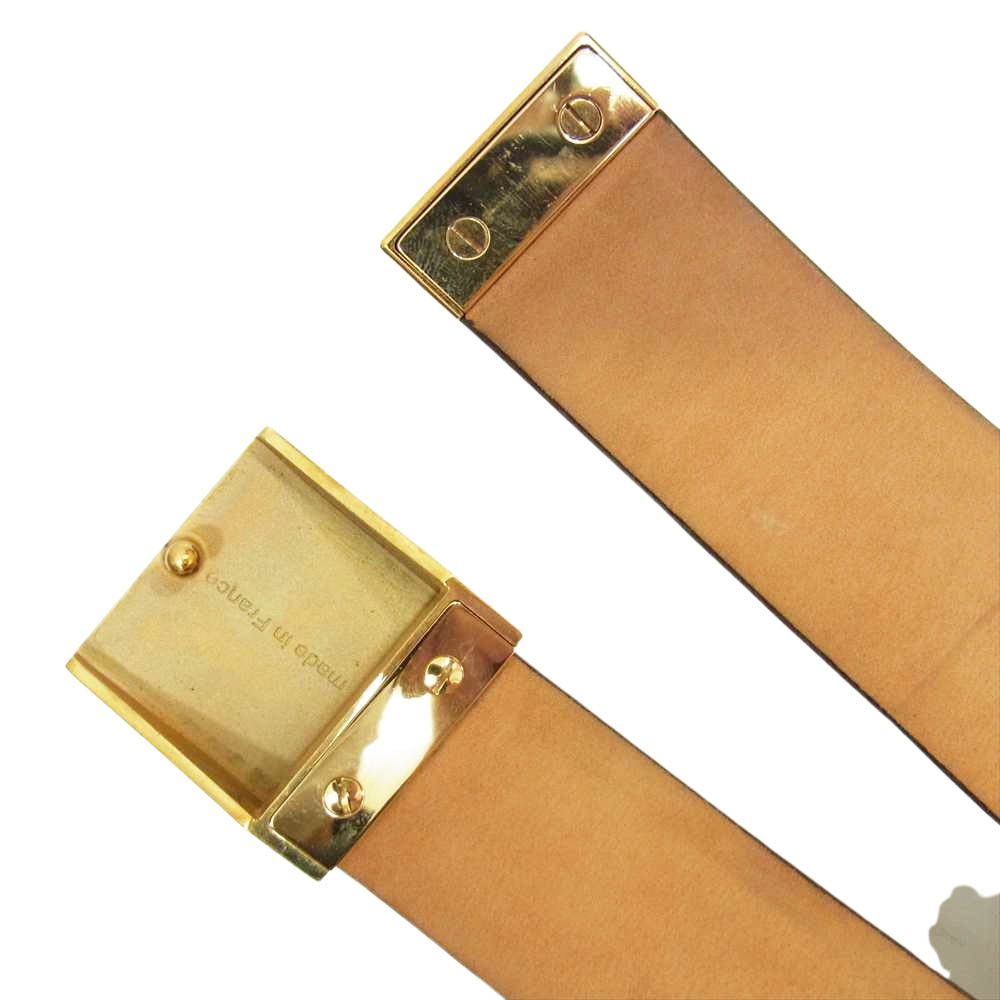 LOUIS VUITTON ルイ・ヴィトン サンチュール キャレ エベヌ ダミエ ゴールド金具 ベルト ブラウン系【中古】