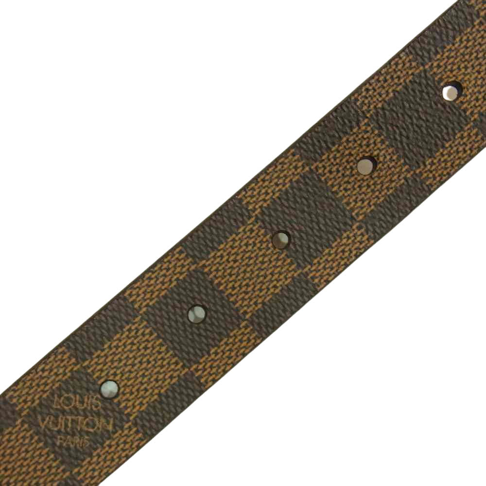 LOUIS VUITTON ルイ・ヴィトン サンチュール キャレ エベヌ ダミエ ゴールド金具 ベルト ブラウン系【中古】