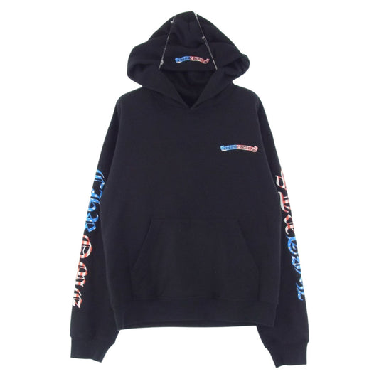 CHROME HEARTS クロムハーツ（原本無） 国内正規品 MATTY BOY PPO America Hoodie マッティボーイ 星条旗 プルオーバー パーカー ブラック系 S【中古】