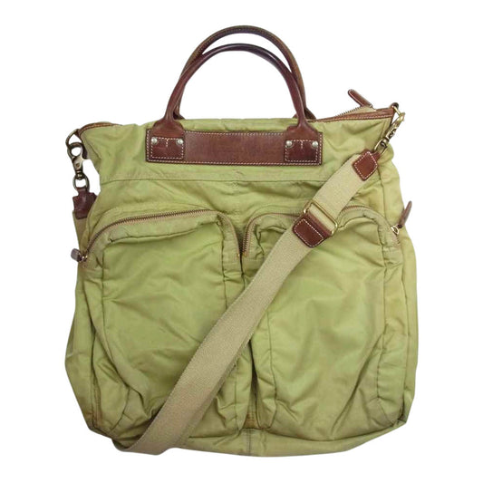 Felisi フェリージ ナイロン レザーハンドル 2way ショルダー ヘルメット バッグ ベージュ系【中古】