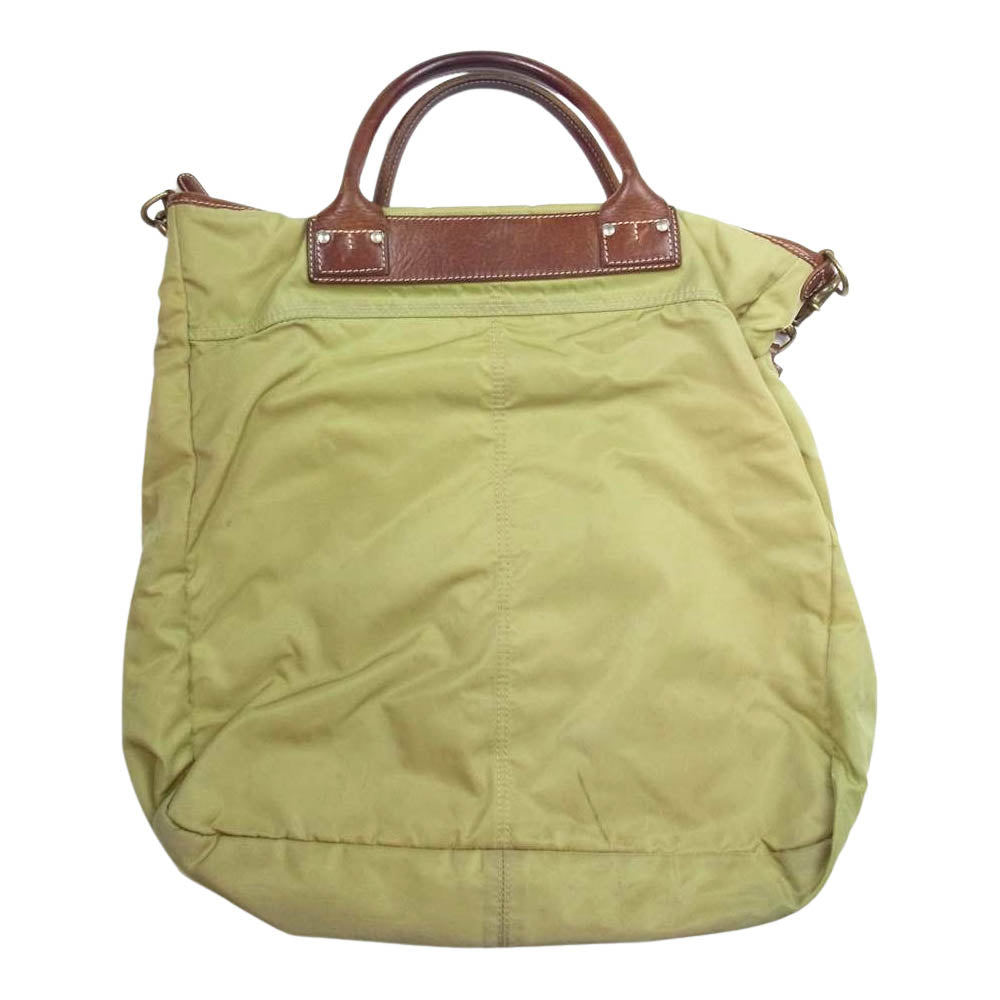 Felisi フェリージ ナイロン レザーハンドル 2way ショルダー ヘルメット バッグ ベージュ系【中古】
