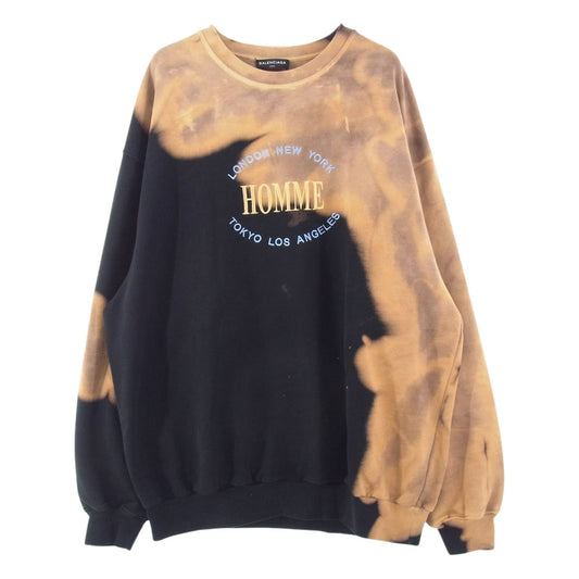 BALENCIAGA バレンシアガ 486095 TWK44 国内正規品 Oversize Bleach Homme Sweater オーバーサイズ ブリーチ スウェット トレーナー マルチカラー系 L【中古】