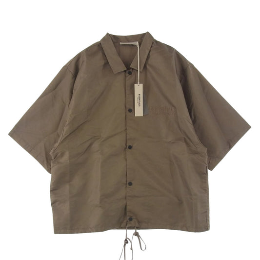 FEAR OF GOD フィアオブゴッド EW22F-186SU224004F ESSENTIALS Nylon Shirt エッセンシャルズ ナイロン 半袖 シャツ カーキ系 L【新古品】【未使用】【中古】