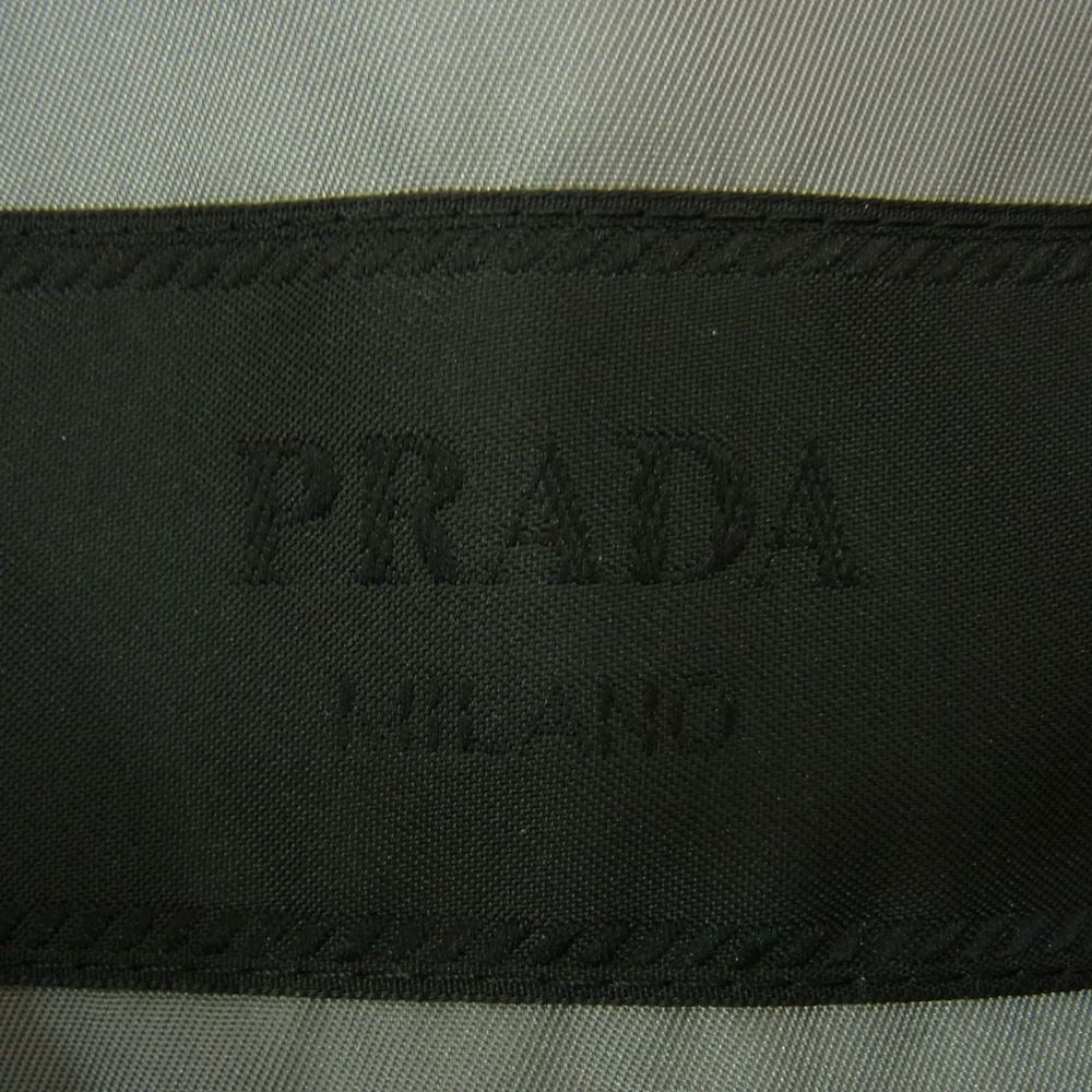 PRADA プラダ 22SS SC513 S202 国内正規品 Re-Nylon リナイロン 三角ロゴプレート オープンカラー 半袖 シャツ グレー系 XL【美品】【中古】