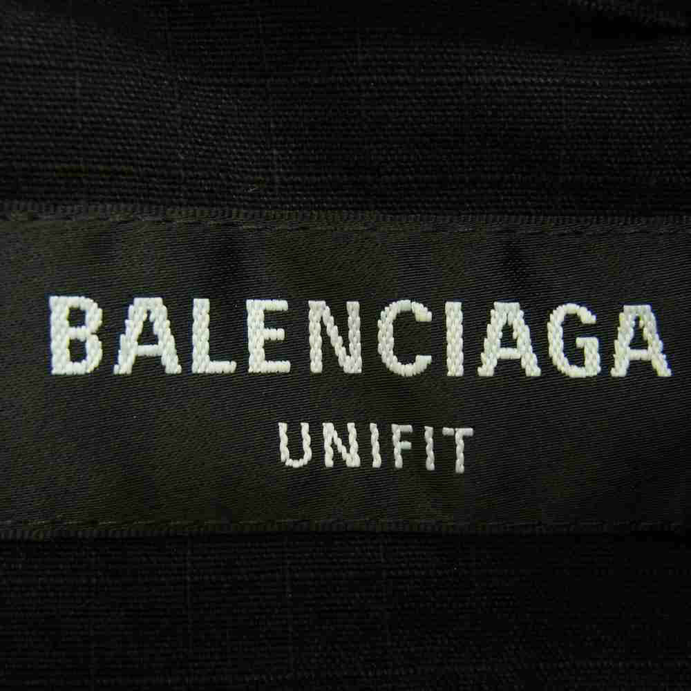 BALENCIAGA バレンシアガ UNIFIT 681008 TKP27 国内正規品 ロゴ刺繍 military shirts jacket ミリタリー シャツ ジャケット ブラック系 38【中古】
