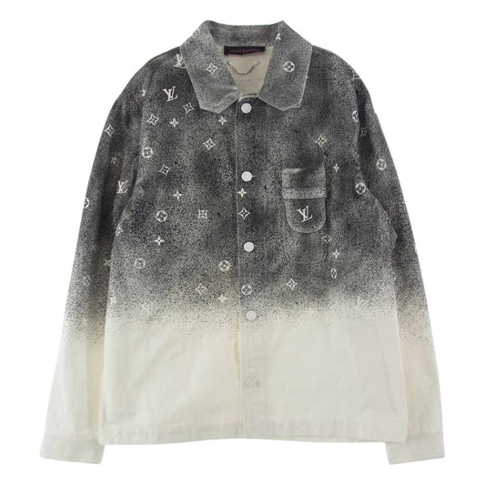 LOUIS VUITTON ルイ・ヴィトン 21AW RM212Q QYZ HLS09W 国内正規品 モノグラム グラデーション ワーク デニム ジャケット グレー系 ホワイト系 XXL【中古】