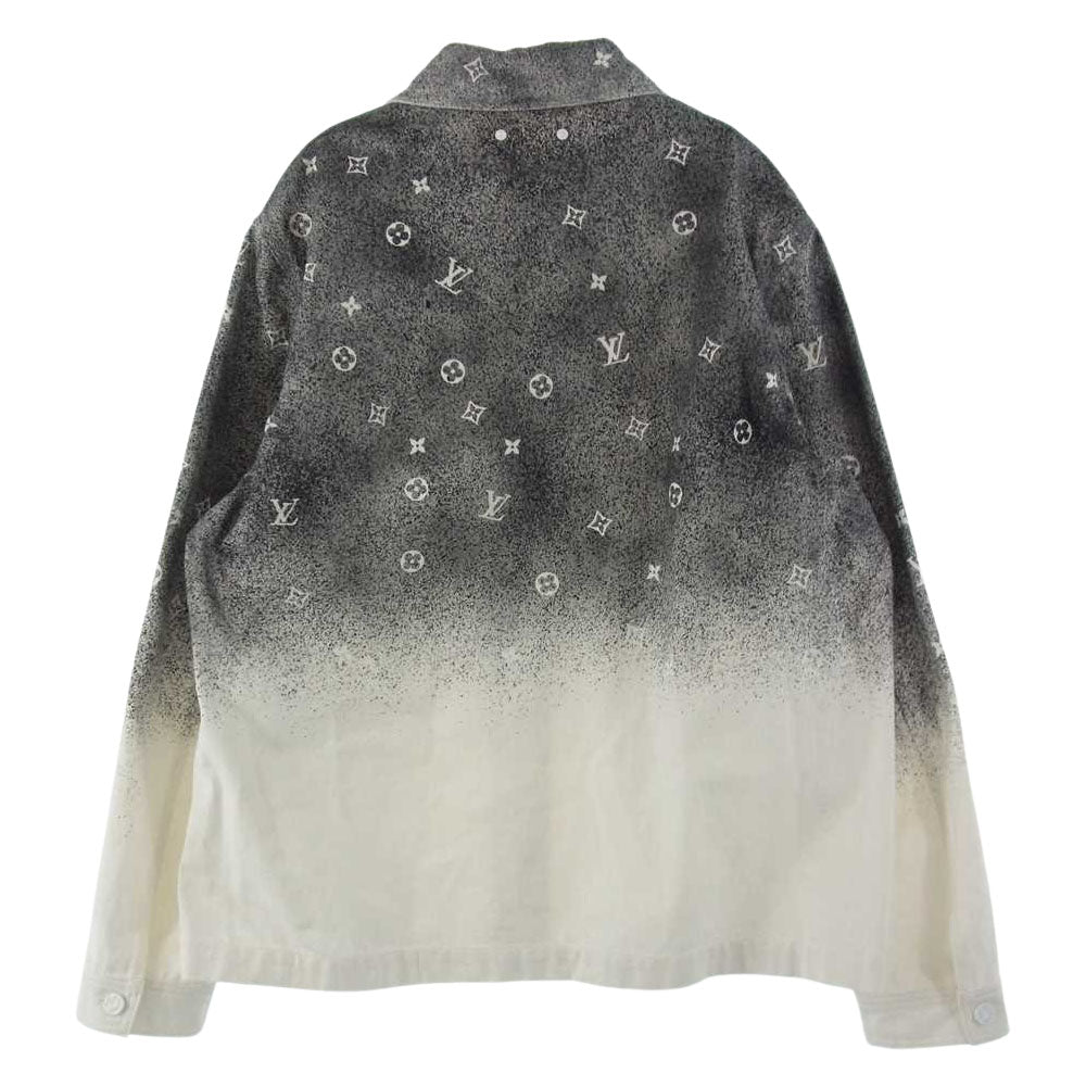 LOUIS VUITTON ルイ・ヴィトン 21AW RM212Q QYZ HLS09W 国内正規品 モノグラム グラデーション ワーク デニム ジャケット グレー系 ホワイト系 XXL【中古】