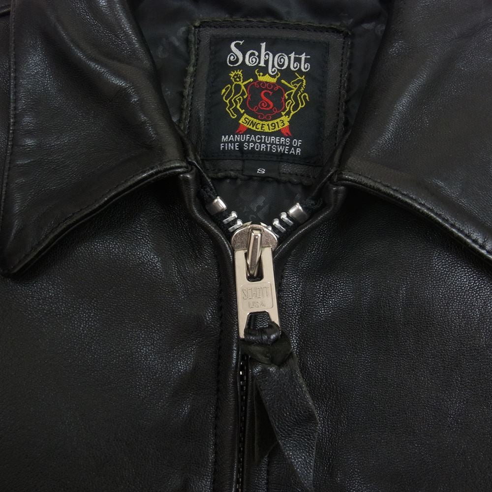 schott ショット シングルライダース ジャケット トラッカー ジャケット バイカー  ブラック系 S【中古】