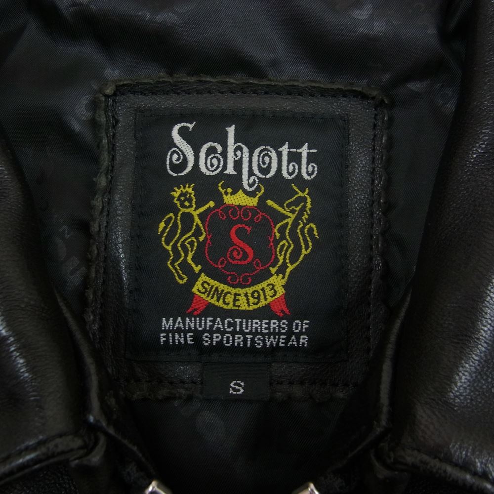 schott ショット シングルライダース ジャケット トラッカー ジャケット バイカー  ブラック系 S【中古】
