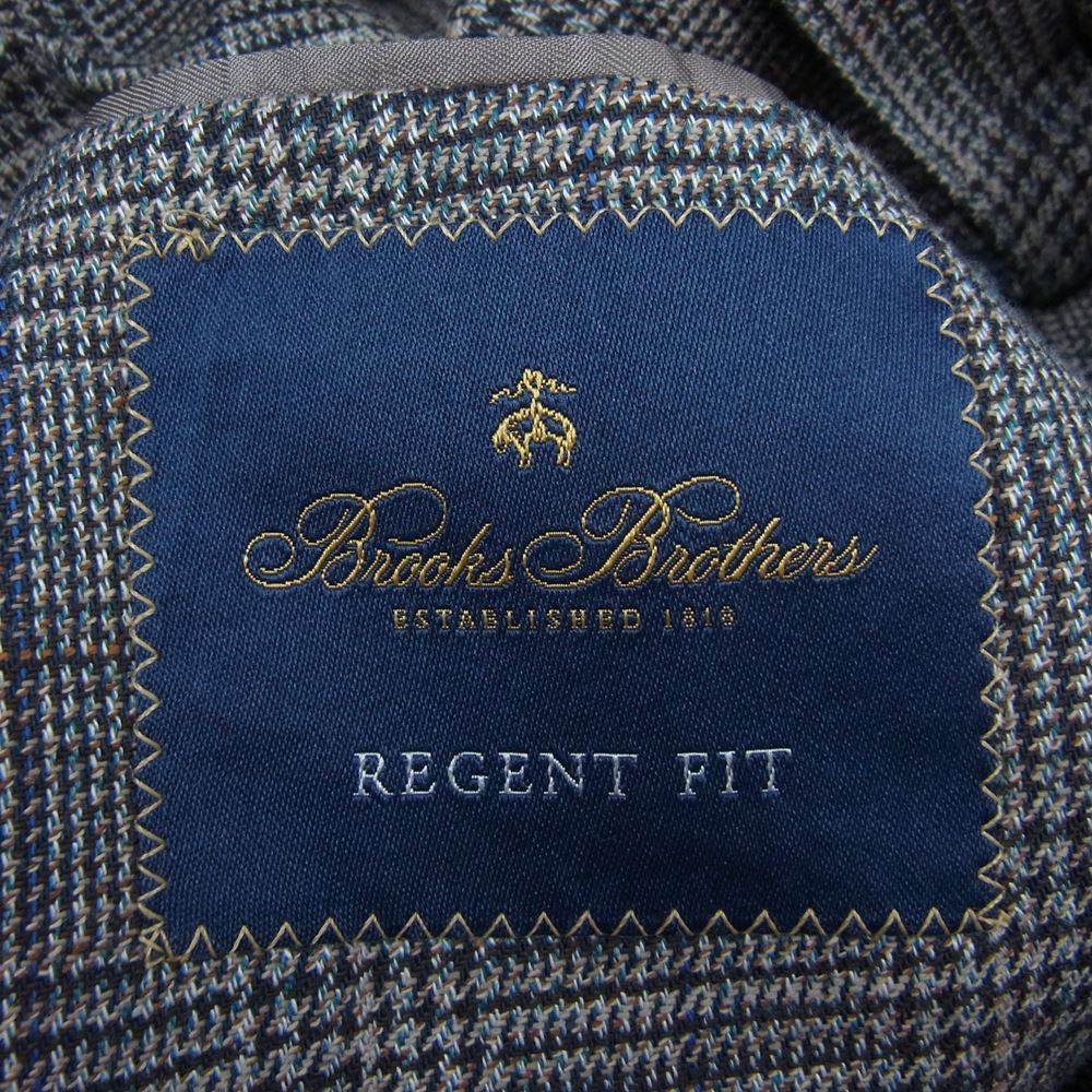 Brooks Brothers ブルックスブラザーズ REGENT FIT 千鳥格子柄 テーラード ジャケット グレー系 38【中古】