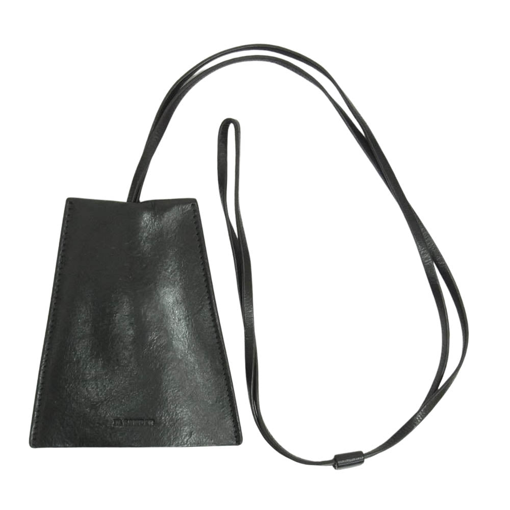 JIL SANDER ジルサンダー レザー クロシェット キーネックレス　 ブラック系【中古】