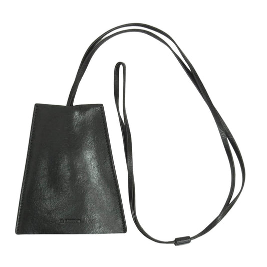 JIL SANDER ジルサンダー レザー クロシェット キーネックレス　 ブラック系【中古】