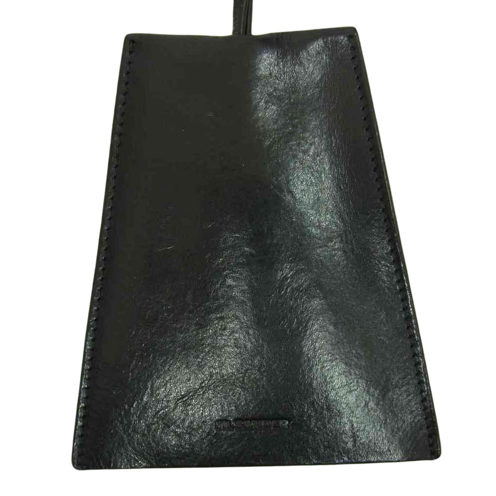 JIL SANDER ジルサンダー レザー クロシェット キーネックレス　 ブラック系【中古】