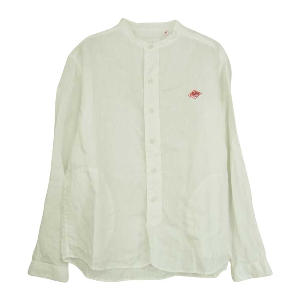 Danton ダントン ノーカラー シャツ ホワイト系 34【中古】