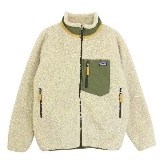 patagonia パタゴニア 65625FA19  RETRO X キッズ レトロX ナチュラル フリース ジャケット オフホワイト系 14【中古】