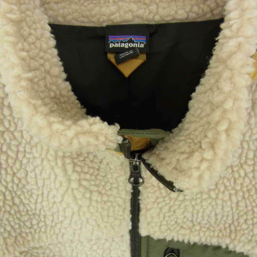 patagonia パタゴニア 65625FA19  RETRO X キッズ レトロX ナチュラル フリース ジャケット オフホワイト系 14【中古】