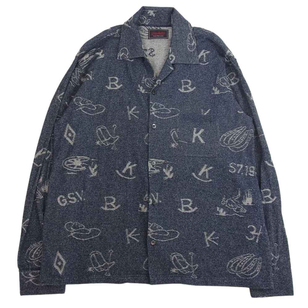 GANGSTERVILLE ギャングスタービル GSV-21-SS-08 Django L/S Knit Shirts ジャンゴ ロングスリーブ ニット シャツ インディゴブルー系 XL【中古】