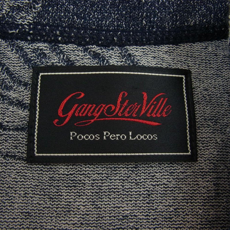 GANGSTERVILLE ギャングスタービル GSV-21-SS-08 Django L/S Knit Shirts ジャンゴ ロングスリーブ ニット シャツ インディゴブルー系 XL【中古】