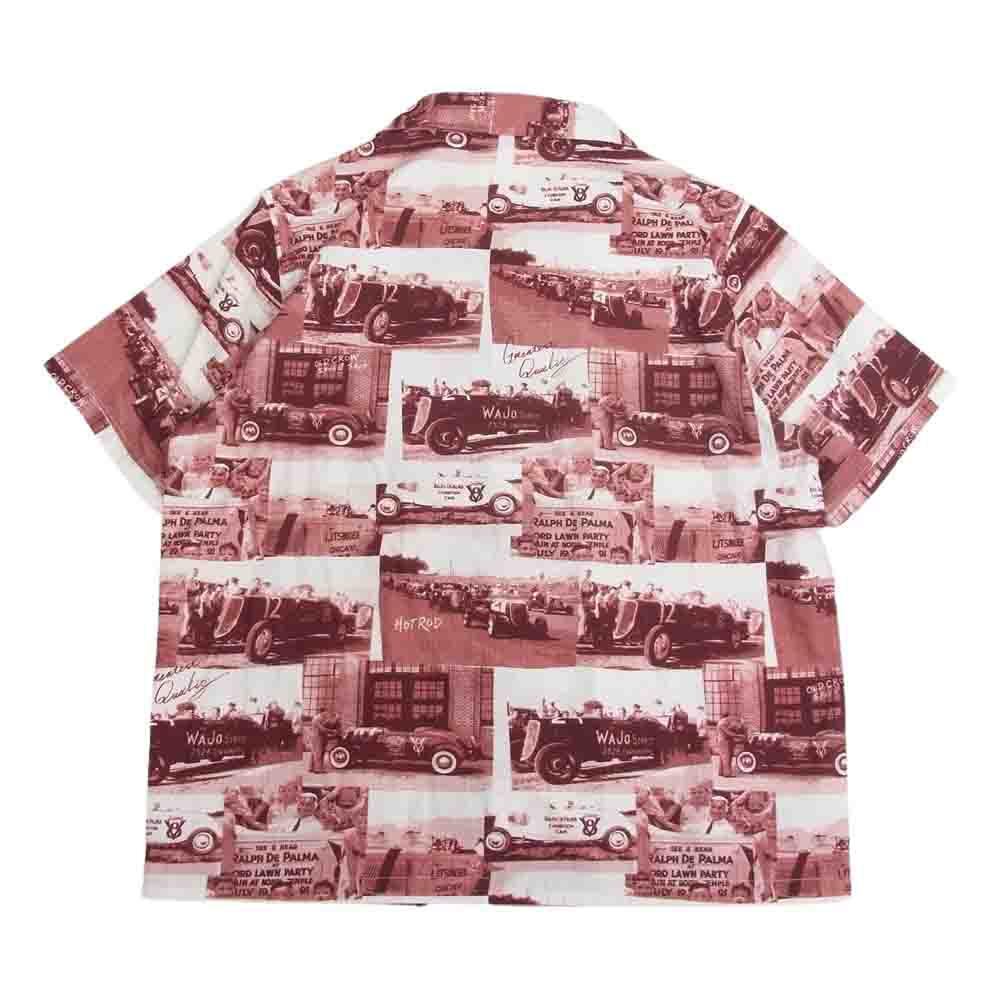 オールドクロウ 0C-20SS-13 RACING FOR LIFE S/S SHIRTS 総柄 オープンカラー 半袖 シャツ エンジ系 XL【中古】