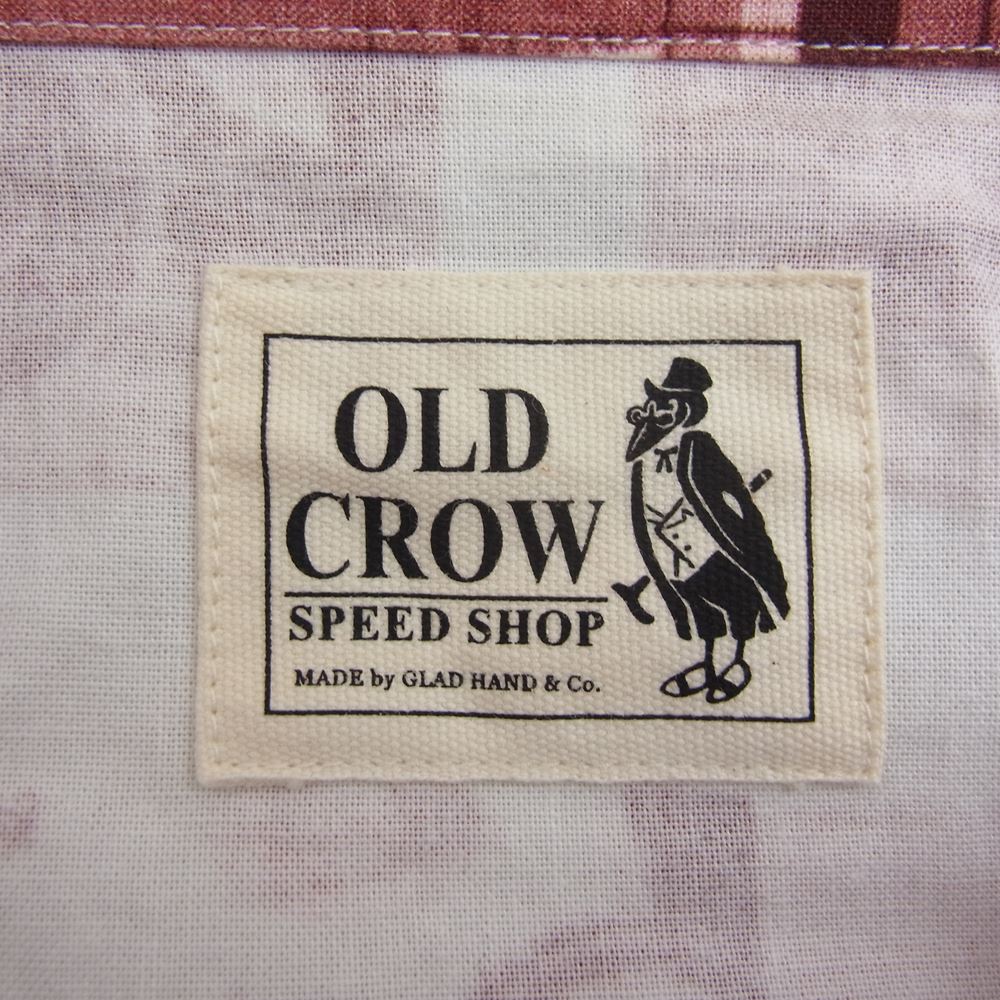 オールドクロウ 0C-20SS-13 RACING FOR LIFE S/S SHIRTS 総柄 オープンカラー 半袖 シャツ エンジ系 XL【中古】