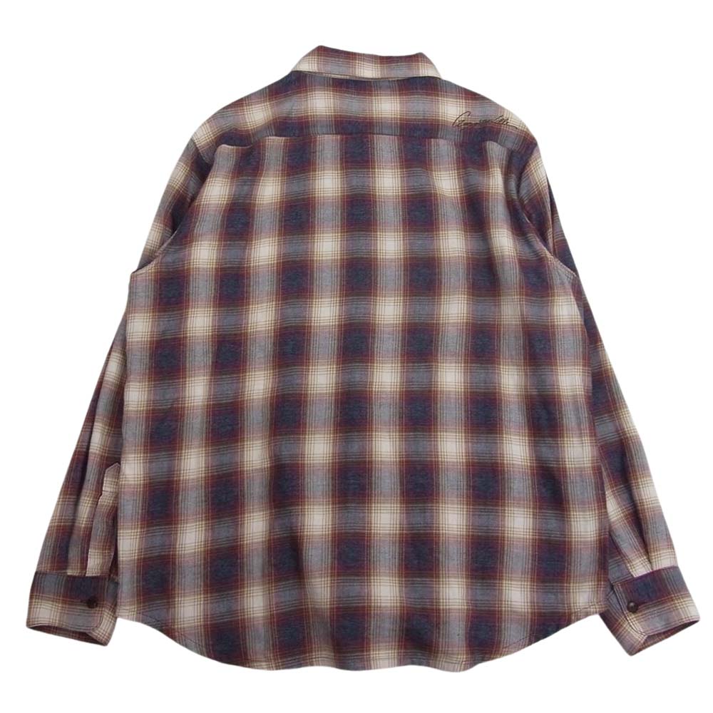 GANGSTERVILLE ギャングスタービル GSV-21-SS-15 Riot of Mirth L/S Check Shirts ライアット オブ マース ロングスリーブ チェック シャツ エンジ系 XL【中古】