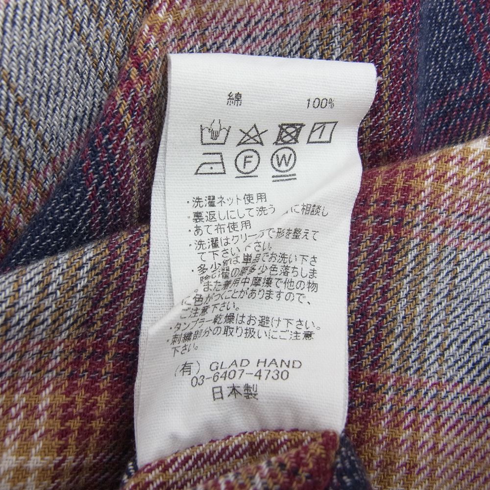GANGSTERVILLE ギャングスタービル GSV-21-SS-15 Riot of Mirth L/S Check Shirts ライアット オブ マース ロングスリーブ チェック シャツ エンジ系 XL【中古】