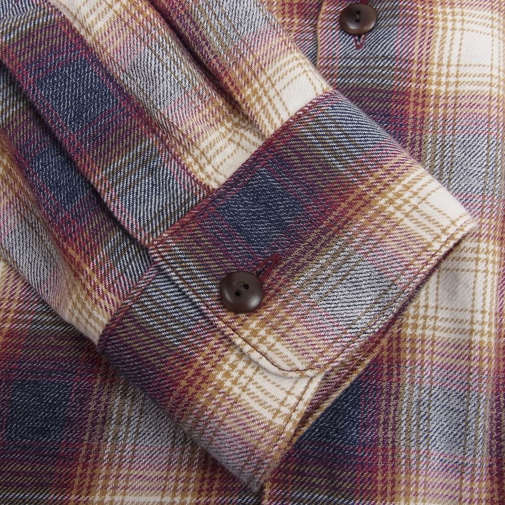 GANGSTERVILLE ギャングスタービル GSV-21-SS-15 Riot of Mirth L/S Check Shirts ライアット オブ マース ロングスリーブ チェック シャツ エンジ系 XL【中古】