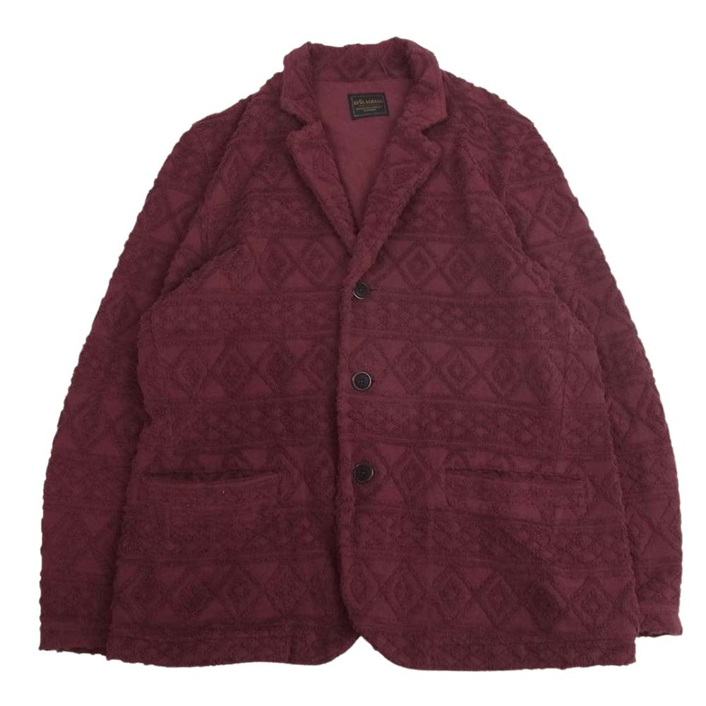 BY GLADHAND バイグラッドハンド 19SS BYGH-19-SS-09 ISLAND L/S CARDIGAN アイランド 長袖 パイル カーディガン エンジ系 XL【中古】