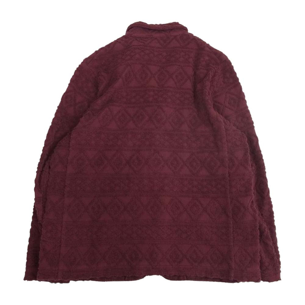 BY GLADHAND バイグラッドハンド 19SS BYGH-19-SS-09 ISLAND L/S CARDIGAN アイランド 長袖 パイル カーディガン エンジ系 XL【中古】