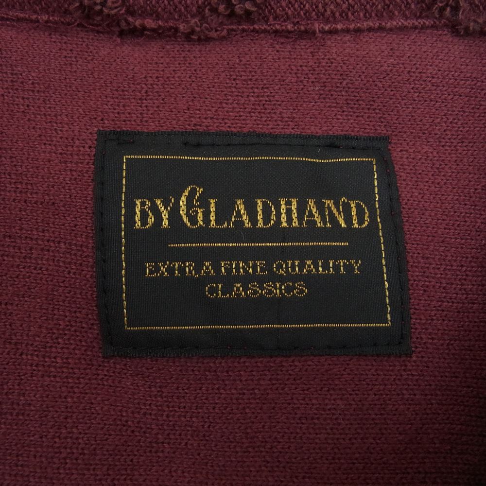 BY GLADHAND バイグラッドハンド 19SS BYGH-19-SS-09 ISLAND L/S CARDIGAN アイランド 長袖 パイル カーディガン エンジ系 XL【中古】
