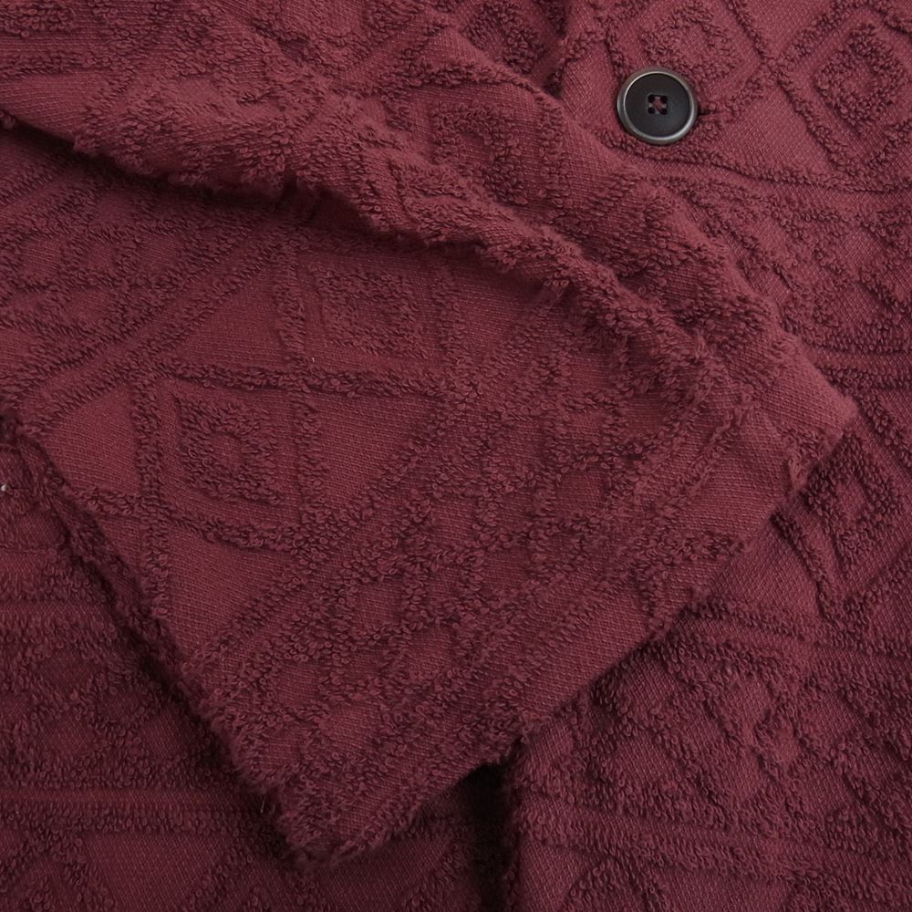 BY GLADHAND バイグラッドハンド 19SS BYGH-19-SS-09 ISLAND L/S CARDIGAN アイランド 長袖 パイル カーディガン エンジ系 XL【中古】