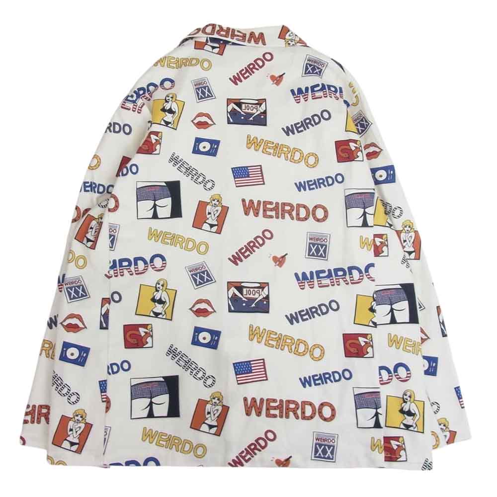 WEIRDO ウィアード PORN WEIRDO JACKET 総柄 テーラード ジャケット  ホワイト系 2XL【中古】