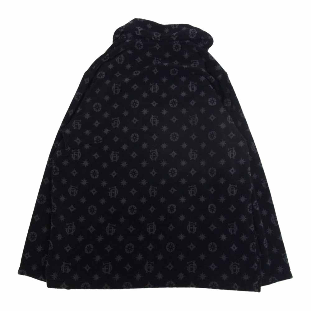 BY GLADHAND バイグラッドハンド 18SS BYGH-18-SS-01 FAMILY CREST SMOKING JACKET ロゴ 総柄 ファミリー クレスト スモーキング ジャケット ブラック系 XL【中古】