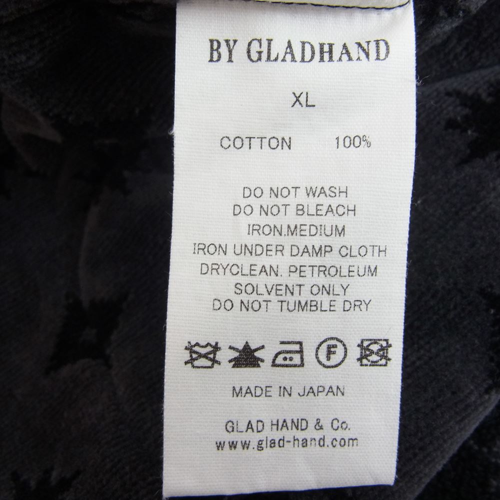 BY GLADHAND バイグラッドハンド 18SS BYGH-18-SS-01 FAMILY CREST SMOKING JACKET ロゴ 総柄 ファミリー クレスト スモーキング ジャケット ブラック系 XL【中古】