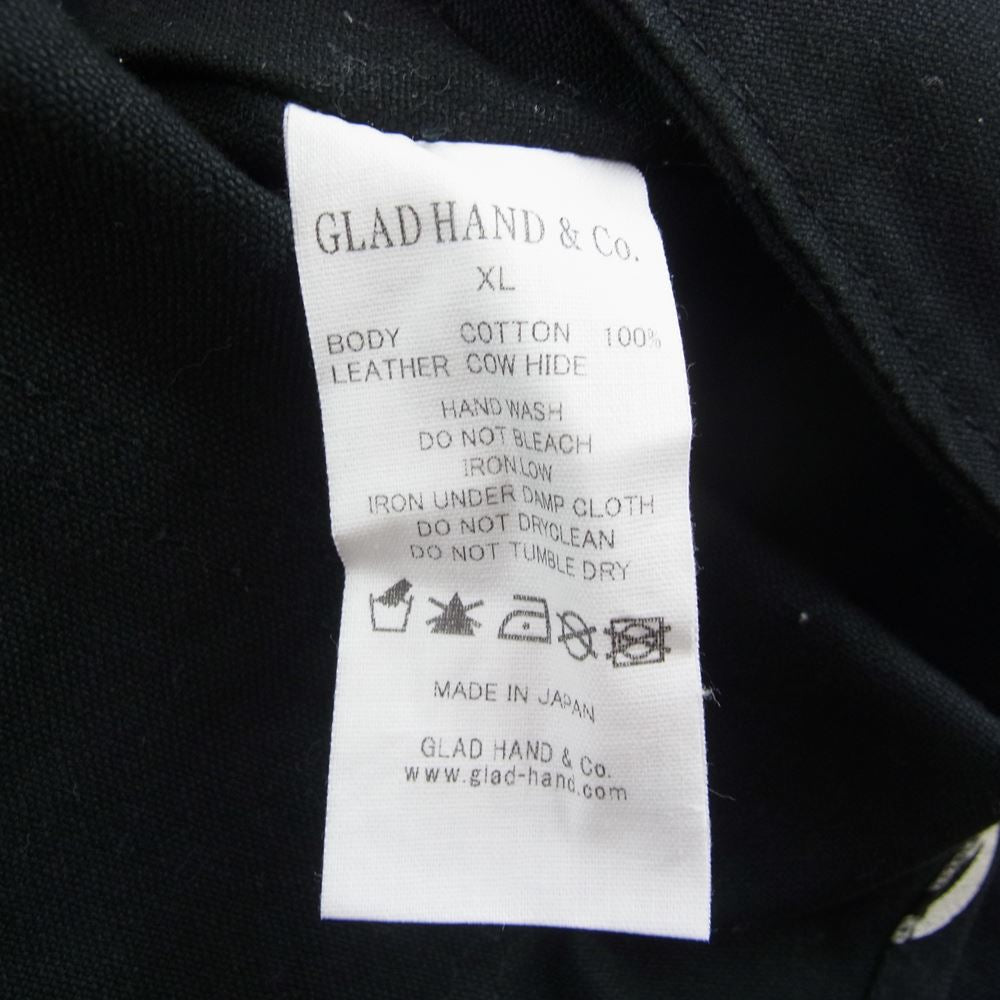 GLADHAND & Co. グラッドハンド FAMILY CREST OVERALL 10周年記念 モノグラム ロゴ 総柄 ファミリー クレスト オーバーオール  ブラック系 XL【中古】