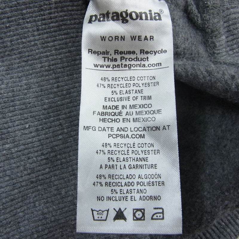 patagonia パタゴニア 19AW 39543 19年製 LABEL UP SWEAT ラベル アップラベル クルー スウェット グレー グレー系 S【中古】