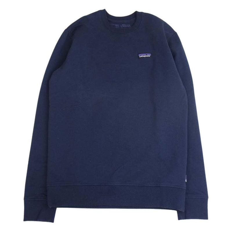 patagonia パタゴニア LABEL UP SWEAT ラベル アップラベル クルー スウェット ブラック ネイビー系 S【中古】