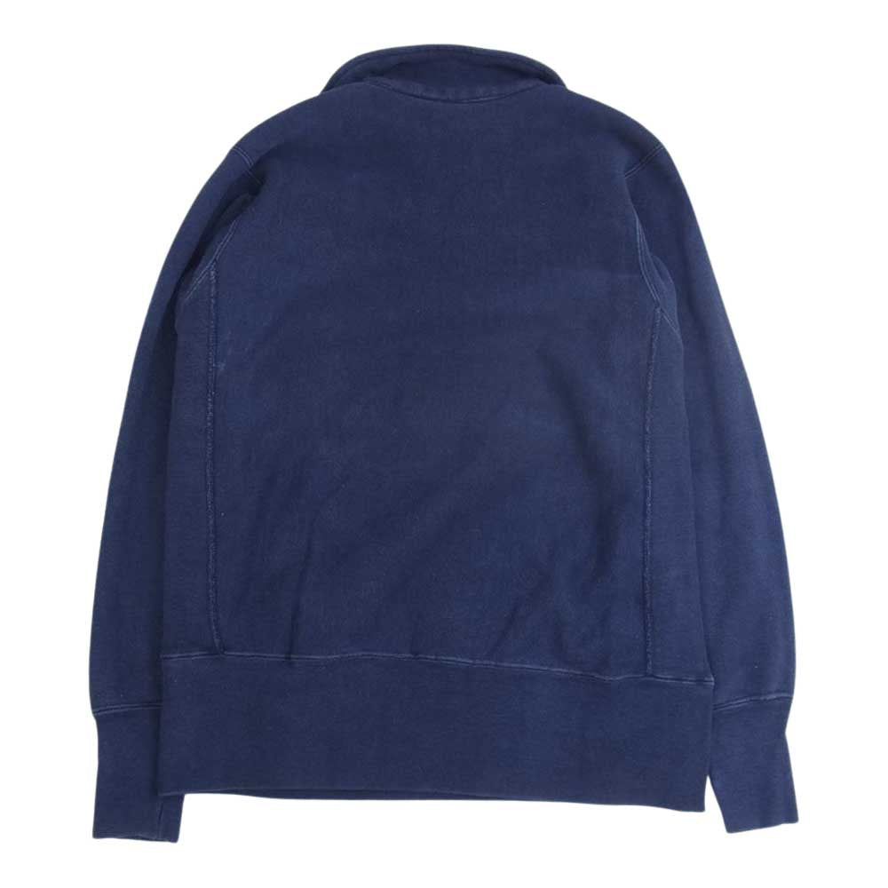 Champion チャンピオン VINTAGE ビンテージ 70s リバースウィーブ USAFA FALCON ZIP ハーフジップ スウェット 単色タグ ヴィンテージ ネイビー系 S【中古】