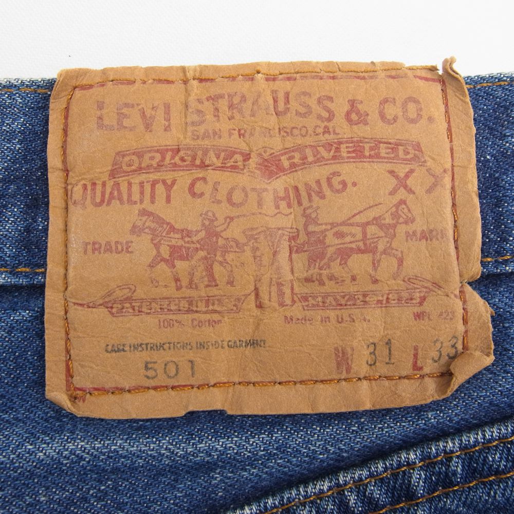 Levi's リーバイス 80s VINTAGE ビンテージ Levis リーバイス 501 赤耳 黒カン モデル 刻印524 インディゴブルー系 31【中古】