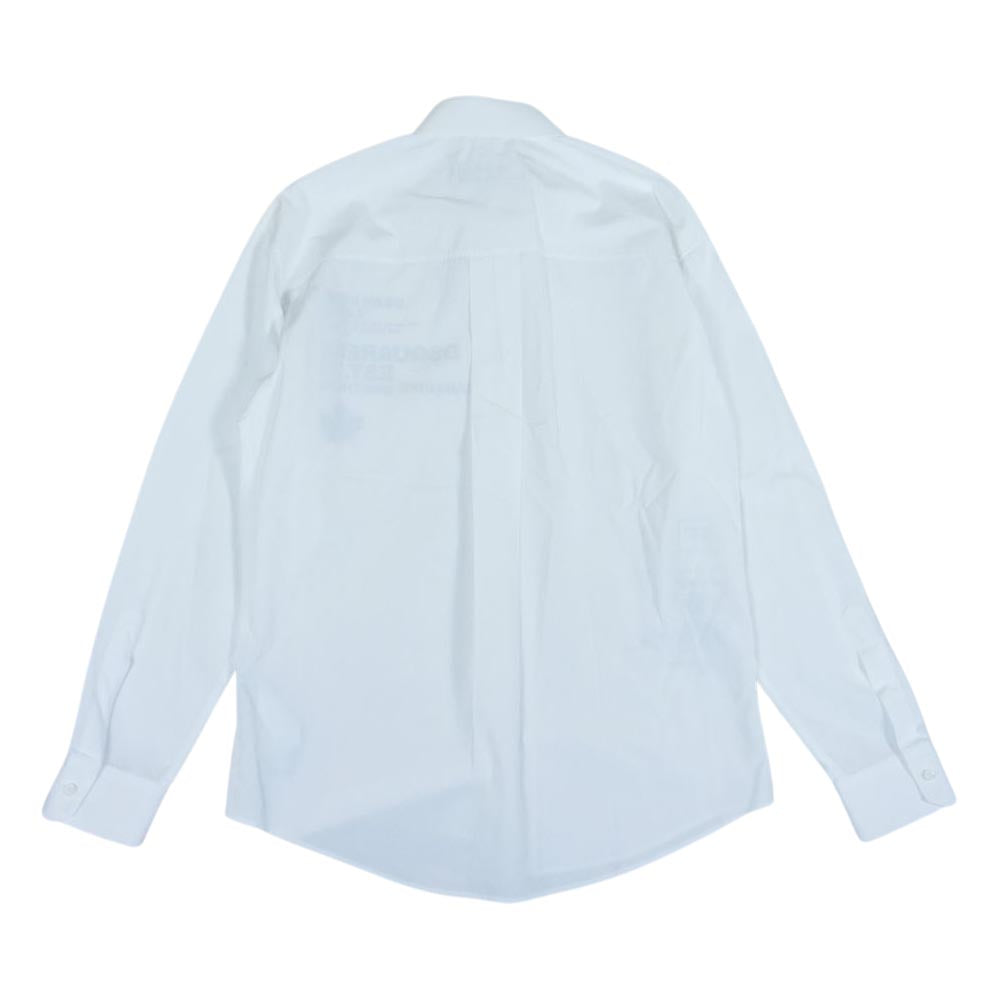 DSQUARED2 ディースクエアード DEAN＆DAN CATEN CANADIAN BROTHERS ロゴ プリント 長袖 シャツ  ホワイト系 46【美品】【中古】