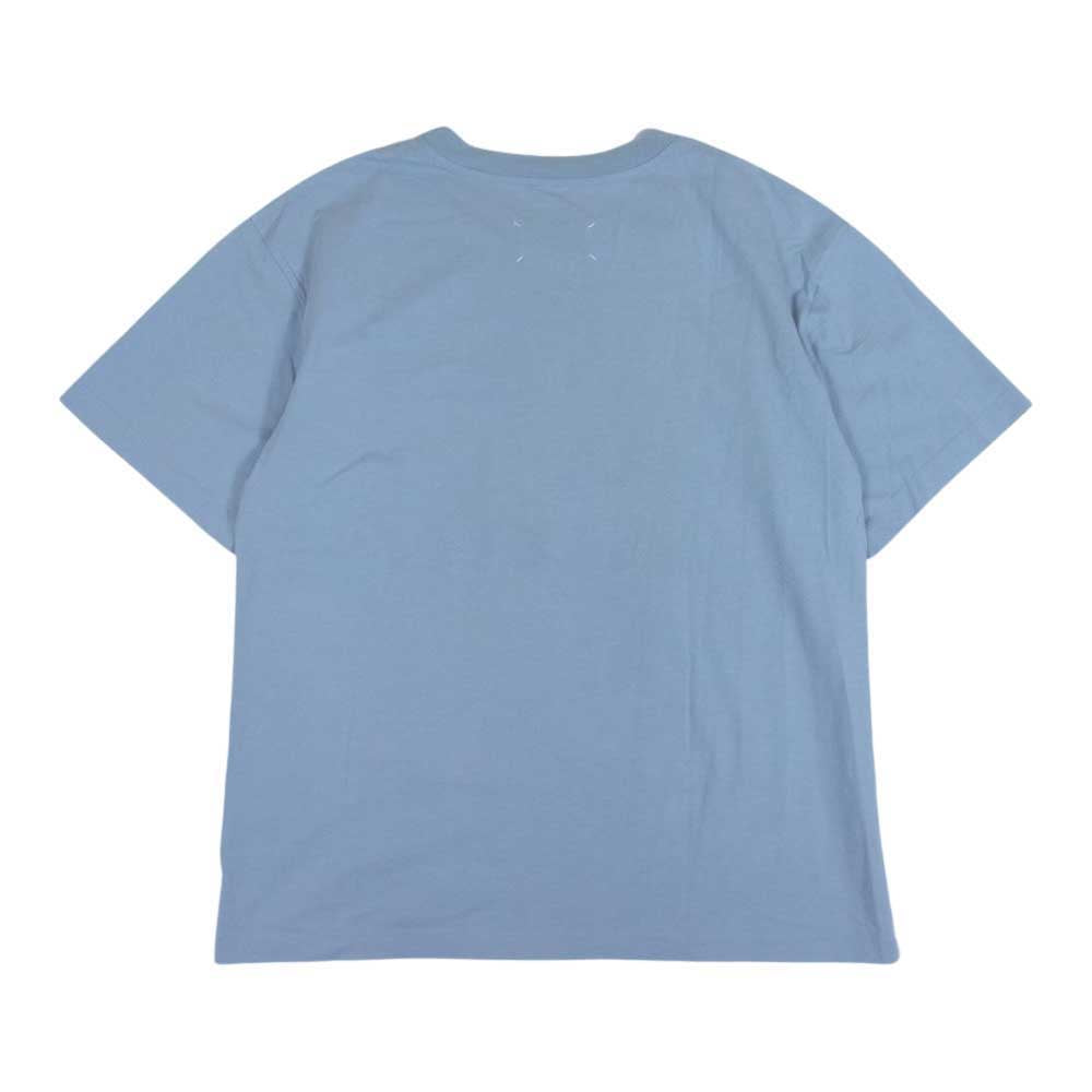 MAISON MARGIELA メゾンマルジェラ 21SS S29GC0296 S23935 フロントロゴプリント コットンジャージー 半袖 クルーネック Tシャツ ブルーグレー系 42【中古】