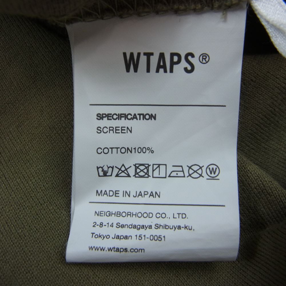 WTAPS ダブルタップス 21SS URBAN TERRITORY LS TEE ロゴ 長袖 Tシャツ カーキ系 4【中古】
