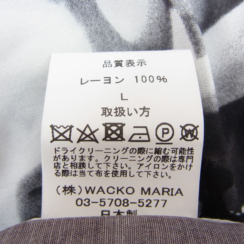 WACKO MARIA ワコマリア MINEDENIM LARRY CLARK TULSA s/s HAWAIIAN SHIRTS マインデニム ラリークラーク 半袖 ハワイアン シャツ ブラック系 L【美品】【中古】