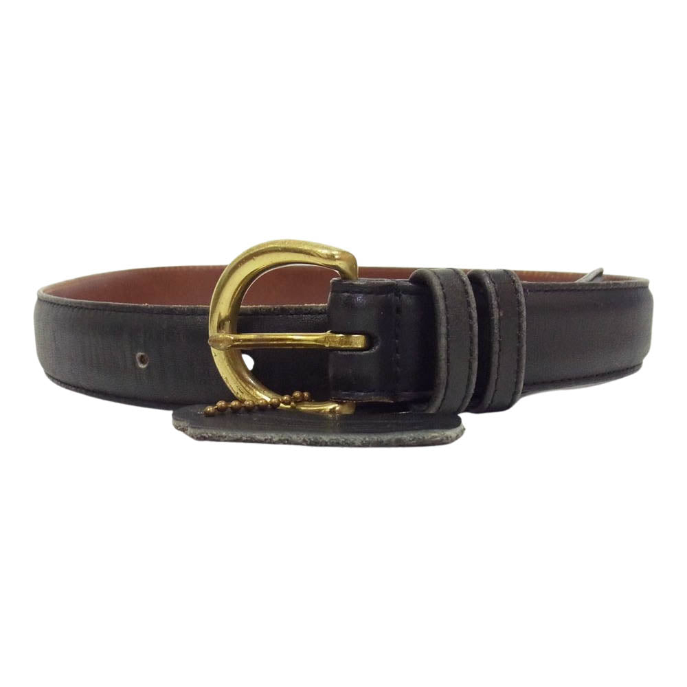 COACH コーチ レザーベルト ブラック系 S【中古】