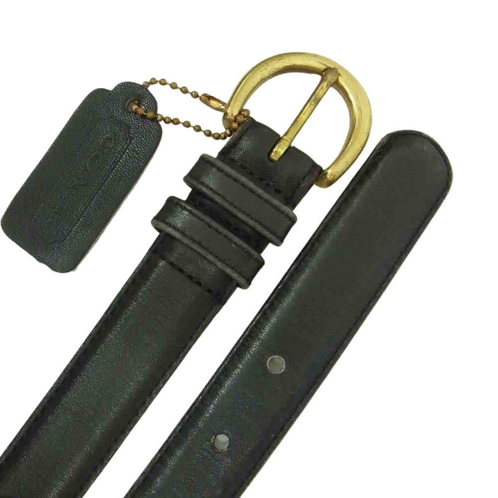 COACH コーチ レザーベルト ブラック系 S【中古】
